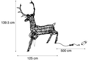 Rena de Natal Castanha em Rattan incl. LED IP44 - Glossie