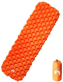 vidaXL Colchão de campismo insuflável 1 pessoa 190x58x6 cm laranja
