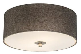 Candeeiro de teto rústico Taupe 30 cm - Drum Jute Country / Rústico,Moderno