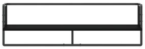 Prateleira de parede com barra 100x25x30 cm preto