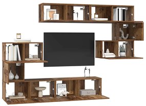 Conjunto de móvel de TV 8 pcs Madeira antiga 80 x 30 x 30 cm