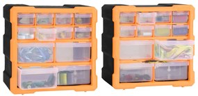Caixas organizadoras com 12 gavetas 2 pcs 26,5x16x26 cm