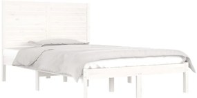 Estrutura cama pequena casal 120x190 cm pinho maciço branco