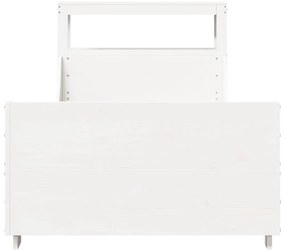 Cama sem colchão 90x190 cm madeira de pinho maciça branco