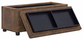Banco de arrumação 87,5 cm camurça artificial castanho