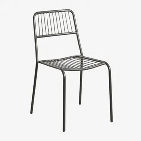 Pacote De 4 Cadeiras De Jardim Empilháveis Elton Negro-de-fumo - Sklum