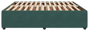 Estrutura de cama sem colchão 180x200 cm veludo verde-escuro