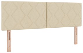 Cama Box Spring vidaXL com Colchão em Creme, 140x200 cm, Tecido