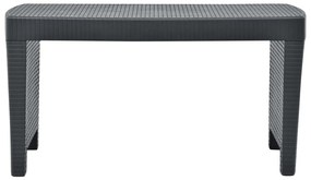 Conjunto lounge para jardim 3 pcs plástico antracite