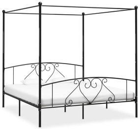 Estrutura de cama dossel 180x200 cm metal preto