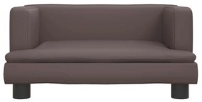 Cama para cães 60x40x30 cm couro artificial castanho