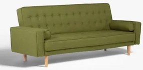 Sofá-cama De 3 Lugares Em Linho Brion Linho Verde Couve - Sklum