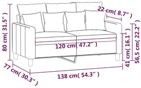 Sofá de 2 lugares 120 cm veludo cinza-escuro