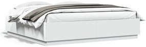 Estrutura cama c/ luzes LED 180x200 cm derivados madeira branco