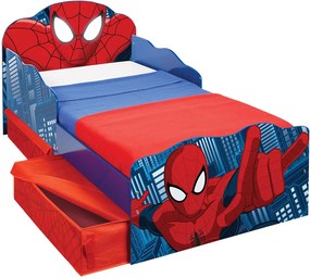 CAMA INFANTIL HOMEM ARANHA + COLCHÃO E ALMOFADA 145cm x 77cm x 65cm