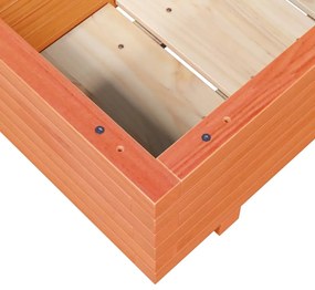 Vaso/floreira de jardim 110x40x26,5cm pinho maciço castanho-mel