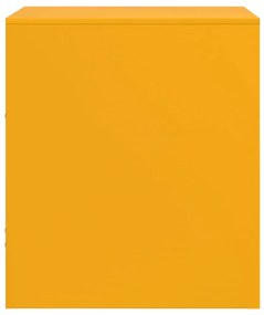 Mesas de cabeceira 2 pcs 34,5x39x44 cm aço amarelo mostarda
