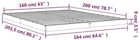 Estrutura de cama 160x200 cm madeira de pinho maciça branco