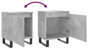 Mesas cabeceira 2pcs 40x30x50cm derivados madeira cinza-cimento