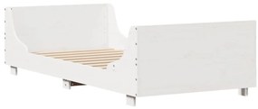 Cama sem colchão 90x200 cm madeira de pinho maciça branco