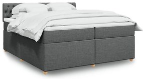 vidaXL Cama com molas/colchão 200x200 cm tecido cinzento-escuro