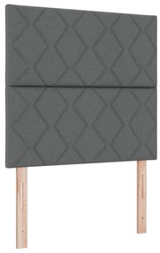 Cama com Box Spring com Colchão &amp; Banco Cinza Escuro 90x200 cm Tecido