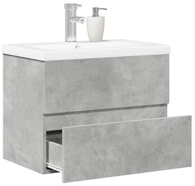 vidaXL 2 pcs conj. móveis casa banho derivados madeira cinza cimento