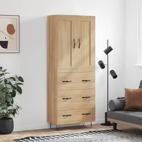 vidaXL Armário alto 69,5x34x180 cm derivados de madeira cor sonoma