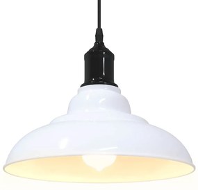 Candeeiro suspenso regulável altura E27 branco brilhante Ø31cm