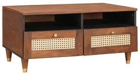 vidaXL Mesas de centro com gaveta com prateleira com armazenamento Castanho 80 x 54 x 40 cm