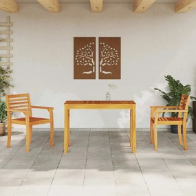 vidaXL Conjunto de Jantar para Jardim 3 pcs Castanho