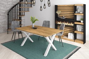 Mesa de sala de jantar | 8 pessoas | 170 | Robusto e estável graças à sua estrutura e pernas sólidas | Ideal para reuniões familiares | Oak | Estilo i