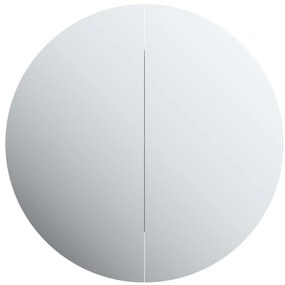 Armário p/ casa de banho c/ espelho redondo e LEDs branco