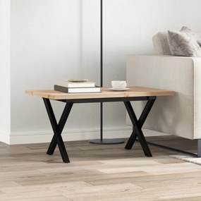 Mesa de centro estrutura em X 80x50x40,5 cm pinho/aço