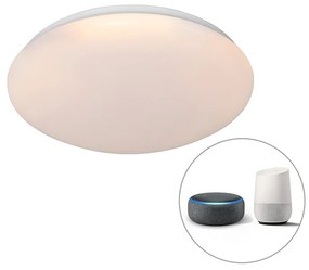 Candeeiro de teto moderno inteligente branco 38 cm com LED e RGB - Iene Moderno