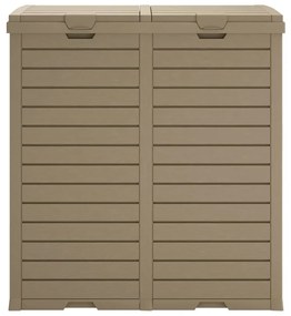 Caixote lixo exterior 78x41x86 cm polipropileno castanho-claro