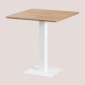 Mesa De Bar Quadrada Em Chapa De Freixo Espresso Branco & ↔︎ 70 Cm - Sklum