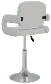 Cadeiras de jantar giratórias 2 pcs couro artificial branco