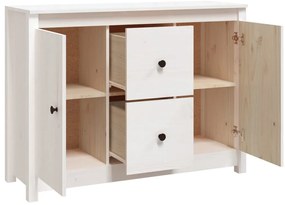 Aparador 100x35x74 cm madeira de pinho maciça branco