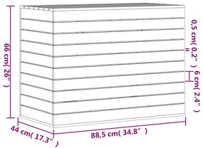 Cesto de Roupa Suja - 88,5x44x66 cm - Pinho Maciço Branco