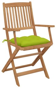 Cadeiras de jardim dobráveis c/ almofadões 6 pcs acácia maciça