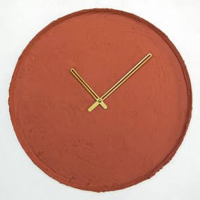 Relógio de Parede Decorativo Aps111 – Vermelho Telha – 49 x 49 cm