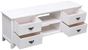 Móvel de TV 108x30x40 cm madeira paulownia maciça branco antigo