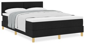Cama Box Spring com Colchão Preta 140x200 cm Tecido
