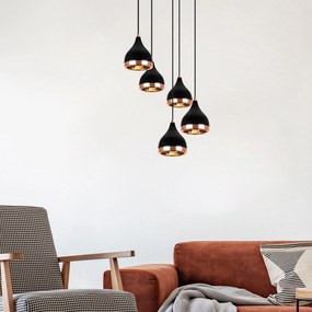 Chandelier Yildo – Preto Cobre – 43 x 43 cm