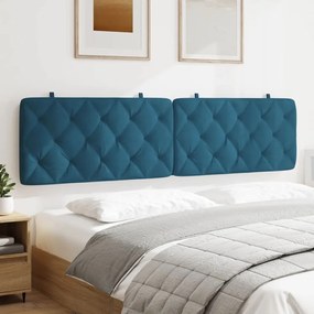 Almofadão de cabeceira 200 cm veludo azul