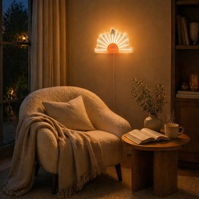 Candeeiro de Parede Neon Branco Quente com Laranja Incl. LED - Sunset