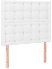 Estrutura cama c/ cabeceira 120x200 cm couro artificial branco