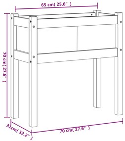 Vaso/floreira de jardim com pernas 70x31x70 cm pinho impregnado