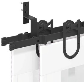 Kit de ferragens para porta deslizante 400 cm aço preto